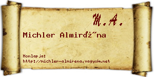Michler Almiréna névjegykártya